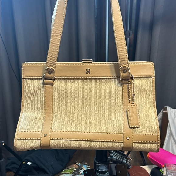 Etienne Aigner Beige and Tan Shoulder Bag - Picture 1 of 10